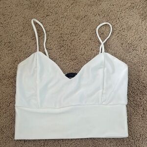 White Spaghetti Strap Crop Top